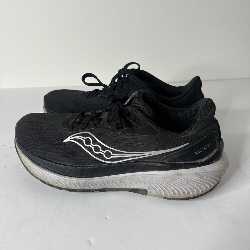 Saucony Echelon 10 Womens Size 9 Medium B Black Silver Sneakers S11044-100